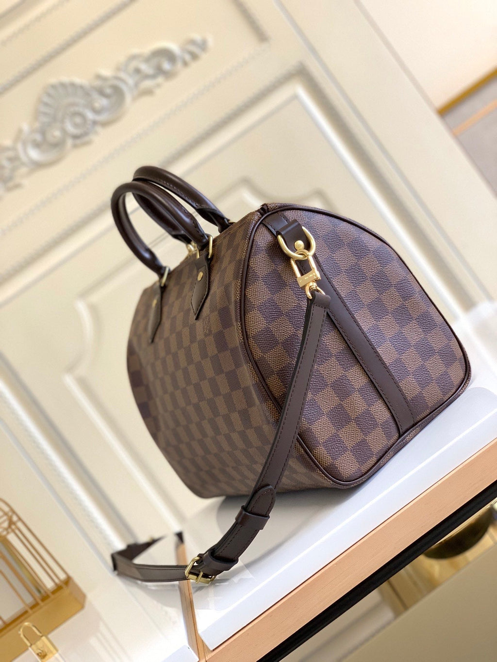 Brown color handbag speedy 30 cm